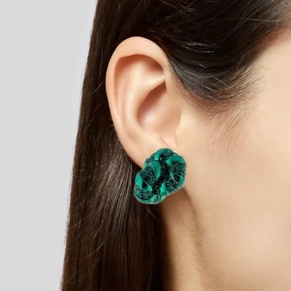 Lanvin Green Melodie Earrings ASO Meghan Markle - Picture 9 of 14